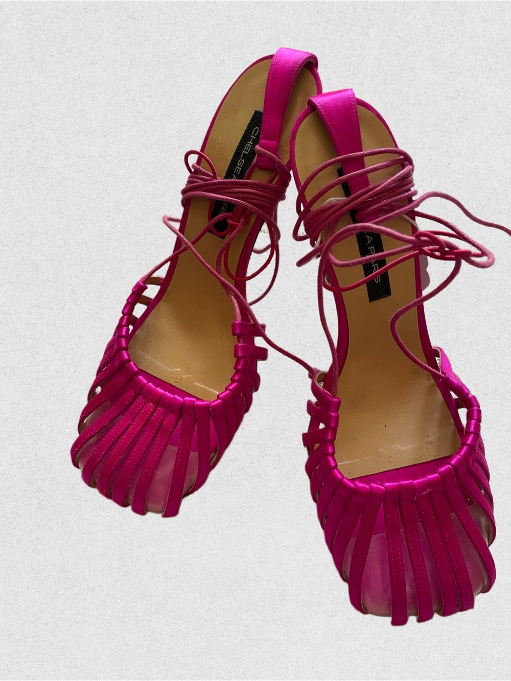 Chelsea Paris Fuchsia Strappy Lace-Up Heels